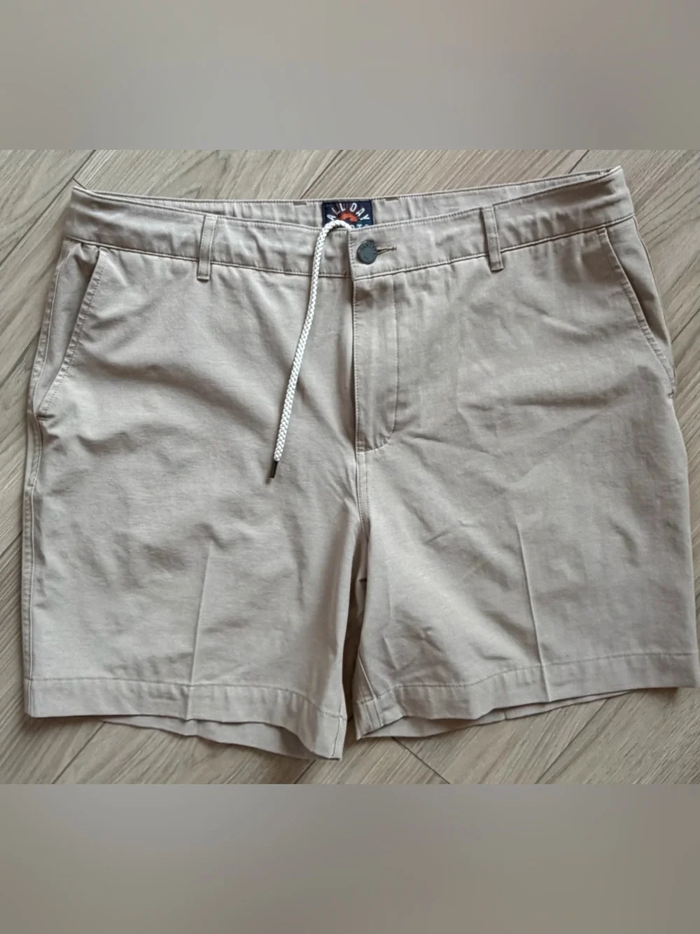 Faherty All Day Shorts Men's Casual Drawstring 7” Shorts - Beige Sz 36
